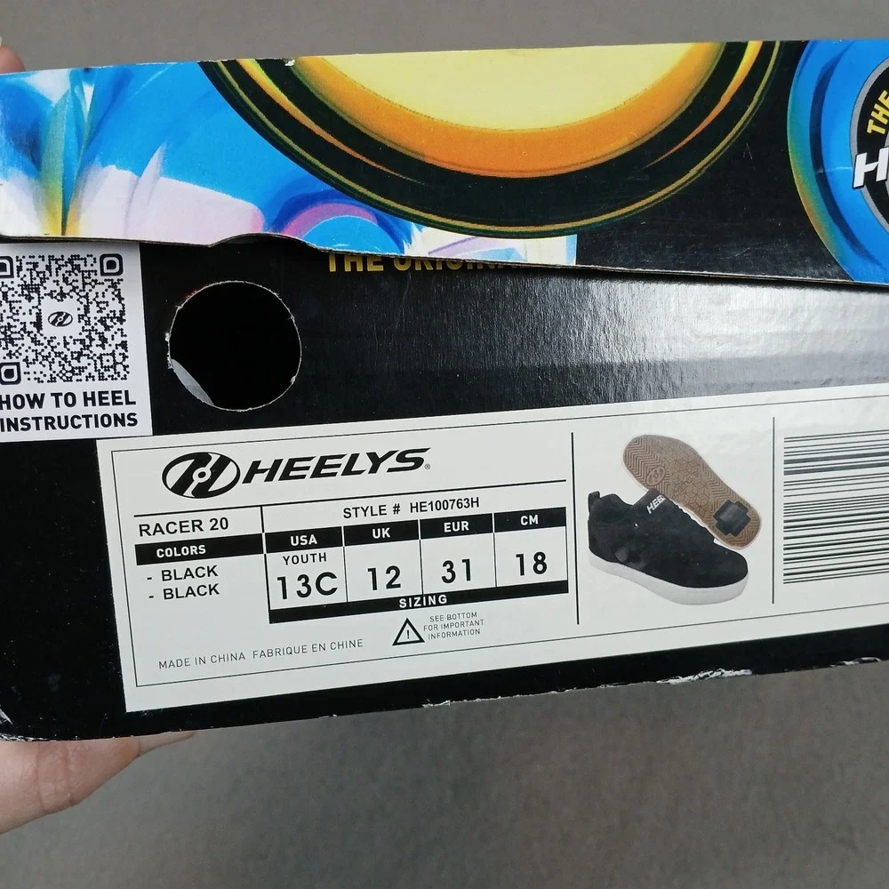 Heelys Racer 20 Size 13C HE100763 with Box Tools Covers‎ & Instructions Black